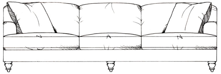 Claudius Super Grand Sofa 251cm centre leg